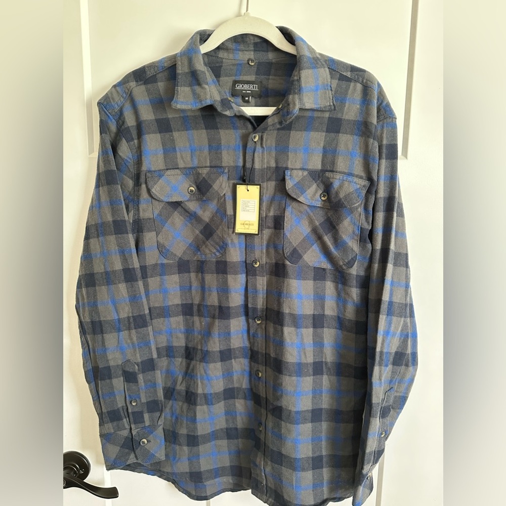 BRAND NEW GIOBERTI MENS BUTTON DOWN FLANNEL